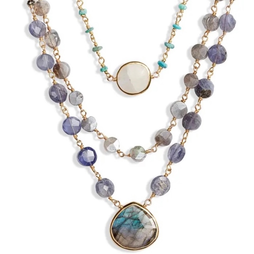 🦋ELa Rae 🦋semiprecious stone marcasite necklace - Picture 6 of 8